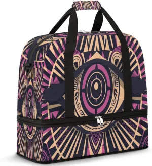 Travel Duffel Bag with Shoe Compartment, Mystical Black Eye Pattern Shoulder Weekender Bags for Women, Foldable Waterproof Travel Bag Carry on Bag
