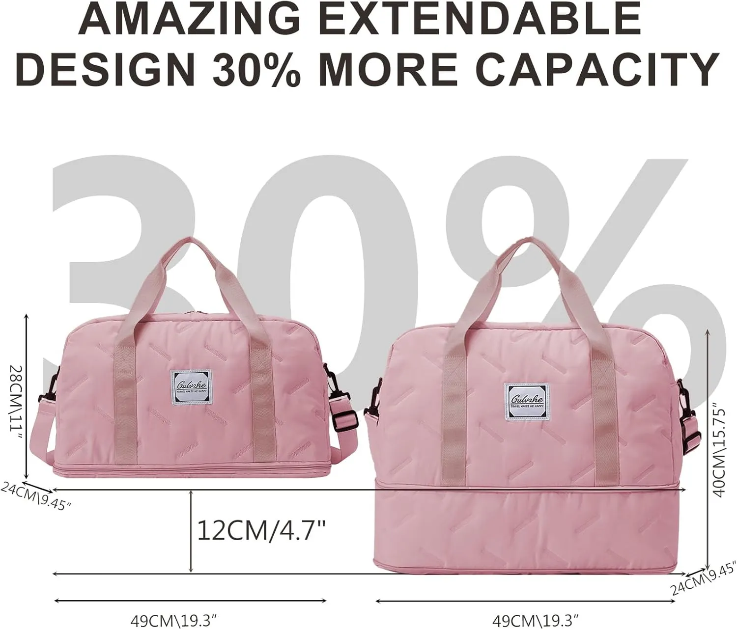 Travel Duffle Bag,Weekender Carry on Overnight Bags for Women Foldable Personal Item Bag Sport Gym Bag for Men with Wet Pocket Toiletry Makeup Bags for Yoga Dance Trips Hospital