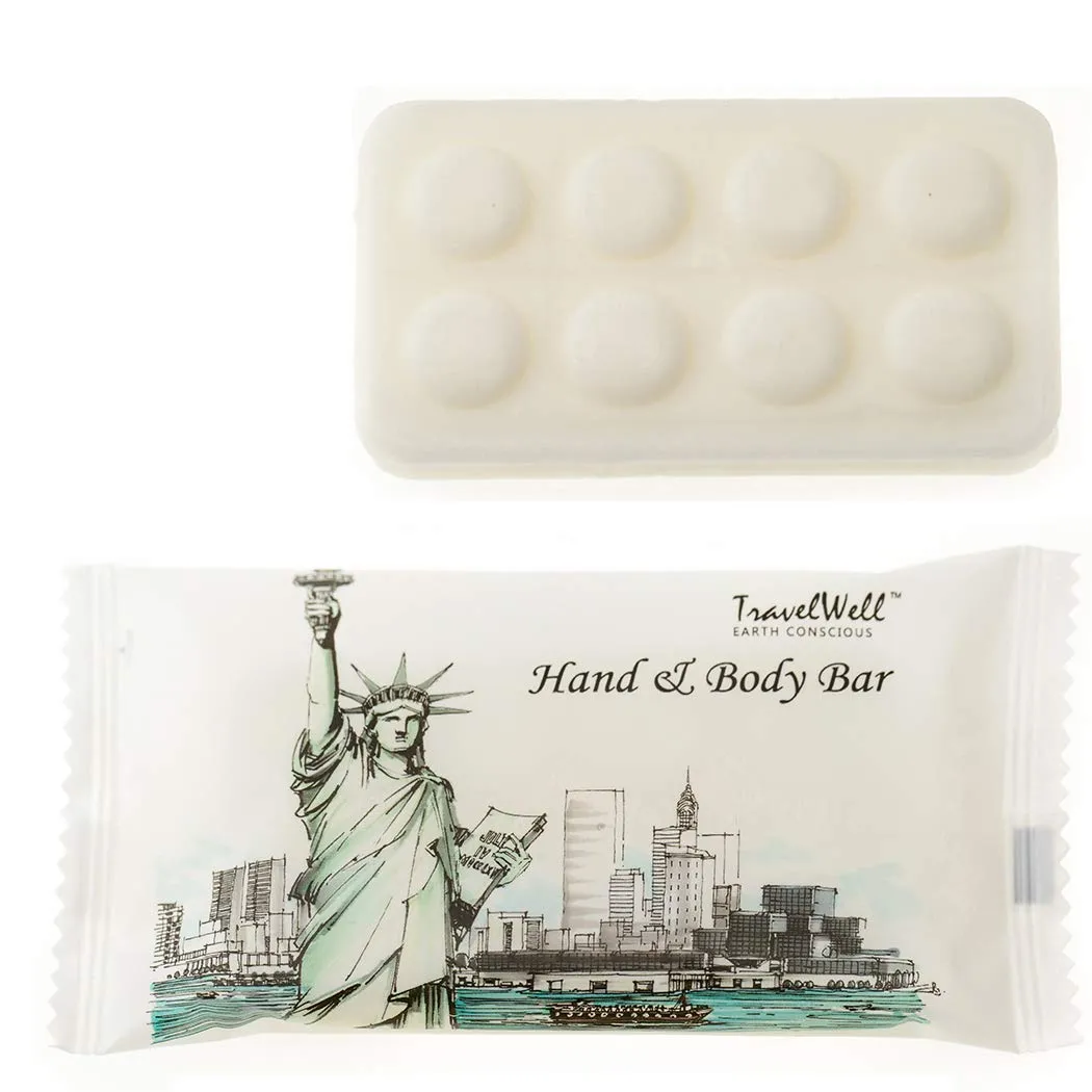 Travel Well Bar Soap Bulk - 300 Pack, 1.0 oz Rectangular Travel Size Soap Bars - Individually Wrapped for Hotels and Motels - Great for Vacation Rental and Airbnb Toiletries or Hygiene Kits Supplies
