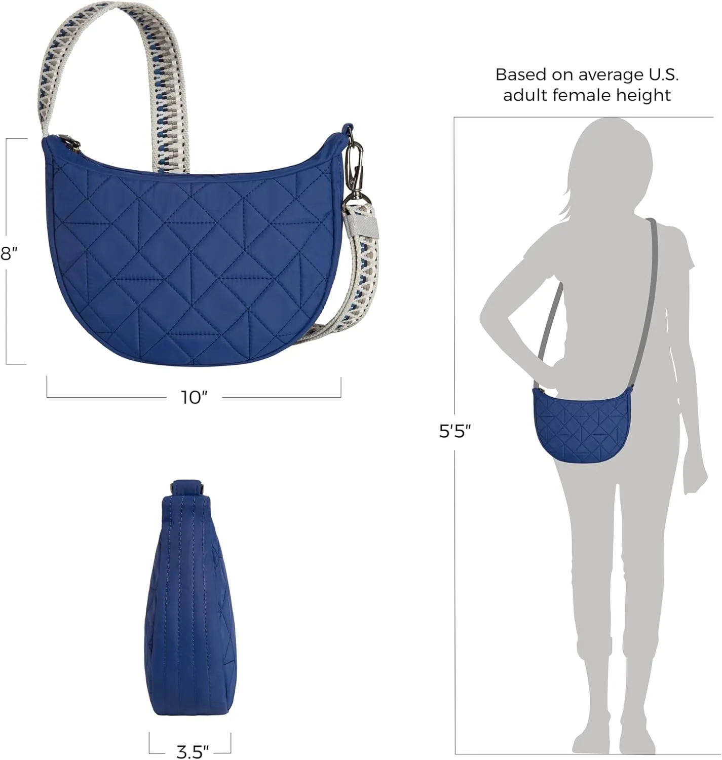 Travelon Anti-Theft Boho Crescent Crossbody