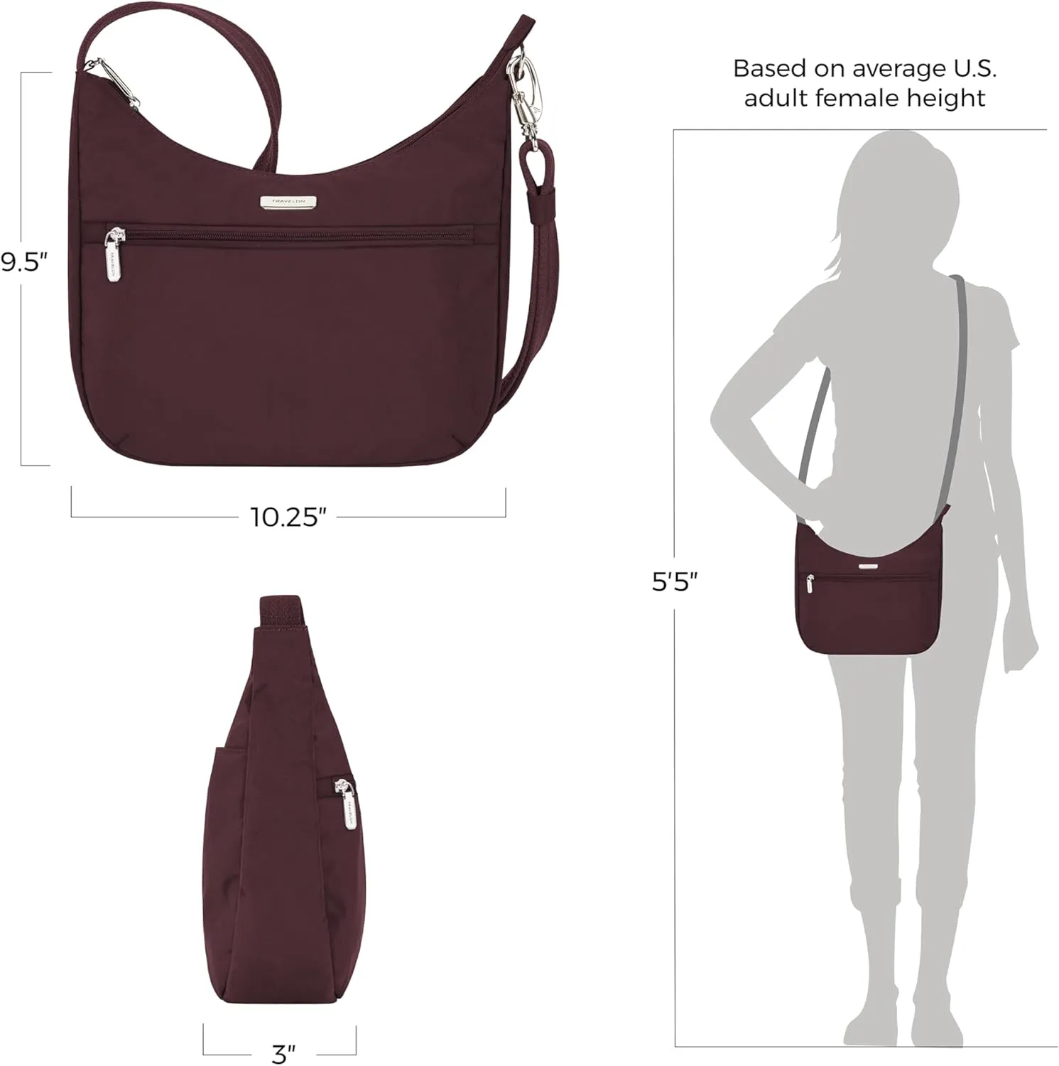 Travelon Anti-Theft Essentials East/West Hobo Bag