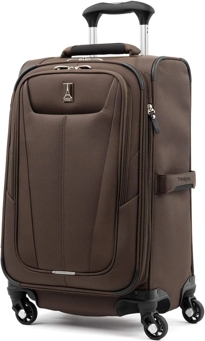 Travelpro Maxlite 5 Softside 2pc Set Expandable Carry On Luggage with 4 Spinner Wheels/Soft Underseat Tote, Lightweight Suitcase, Men and Women, Mocha