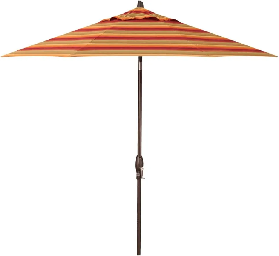 Treasure Garden 9-Foot (Model 810) Deluxe Auto-Tilt Market Umbrella Bronze Frame Sunbrella Fabric: Astoria Sunset Stripe (Includes Extended Frame Warrantee)