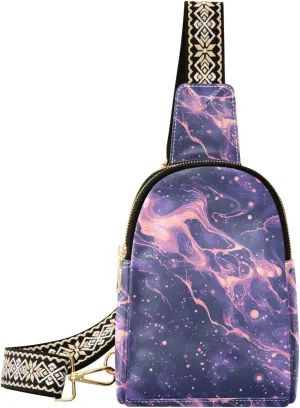 trendy Purple Acid Fluid crossbody bags sturdy small fanny packs for for hiking