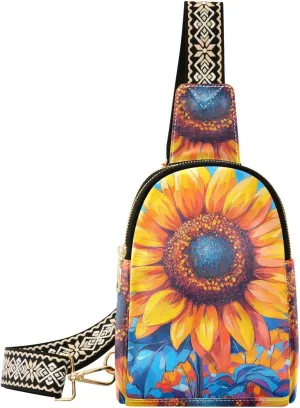 trendy Sky Sunflower Blue fanny pack women anti-theft fanny packs chest bag for travel