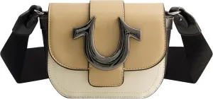 True Religion Women's Crossbody Bag, Mini Flap Adjustable Shoulder Handbag Purse with Horseshoe Logo