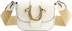 True Religion Women's Crossbody Bag, Mini Flap Adjustable Shoulder Handbag with Horseshoe Logo