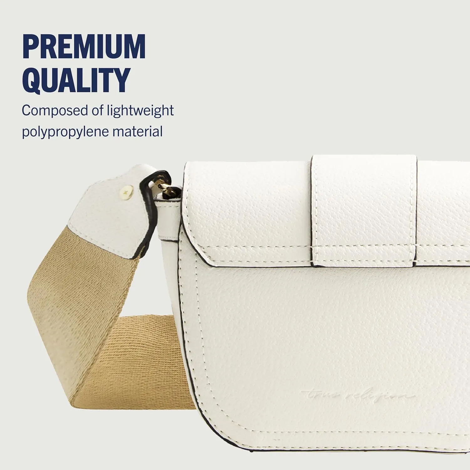 True Religion Women's Crossbody Bag, Mini Flap Adjustable Shoulder Handbag with Horseshoe Logo