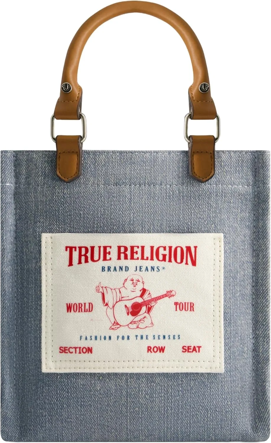 True Religion Women's Tote Bag, Buddha Pocket Travel Shoulder Handbag with Adjustable Removable Crossbody Strap