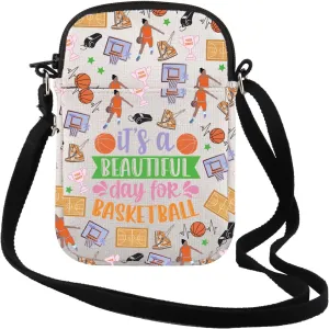 TSOTMO Basketball Gift It's a Beautiful Day for Basketball Crossbody Bag Basketball Mom Gift Basketball Team Gift