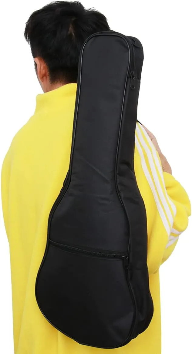 Ukulele Bag with Padded Protection Durable Canvas Folk Instrument Case Ergonomic Design for Travel and Outdoor Use Black Color for Stringed Instruments