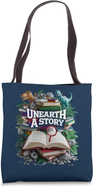 Unearth a Story (library reading) Tote Bag