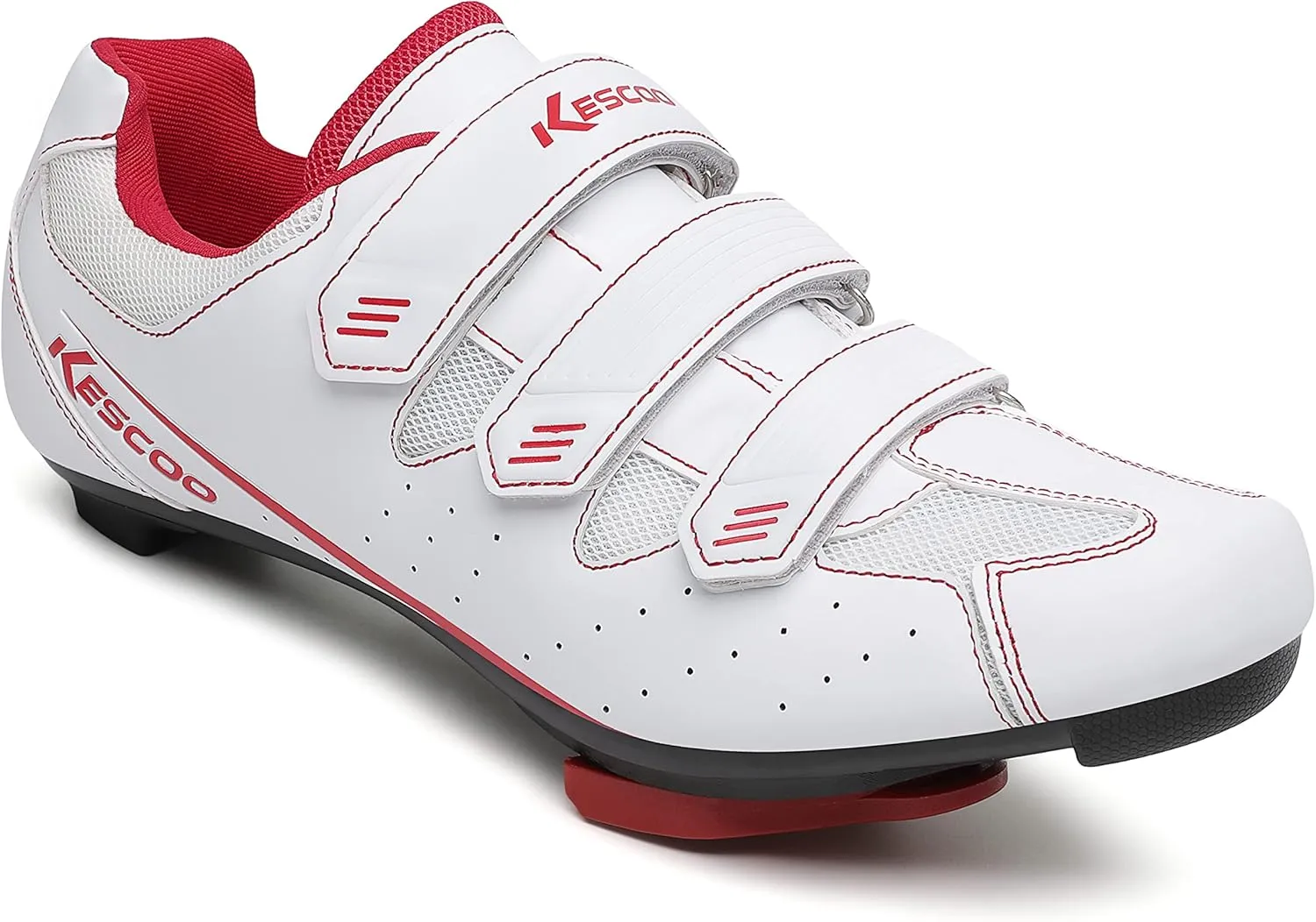 Unisex Cycling Shoes Compatible with Peloton Bike Indoor Road Bike Shoes Riding Shoes with Pre-Installed Delta Cleats for Mens and Women, Clip Indoor Outdoor Bike Pedal - 3 Straps