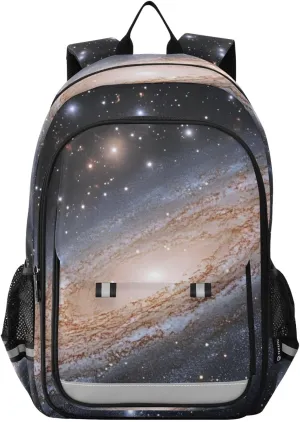 Universe Space Star Backpack for Women Men Travel Laptop Daypack Shoulder Bag Book Bag Daypack with Reflective Strip 12.9” × 17.7”