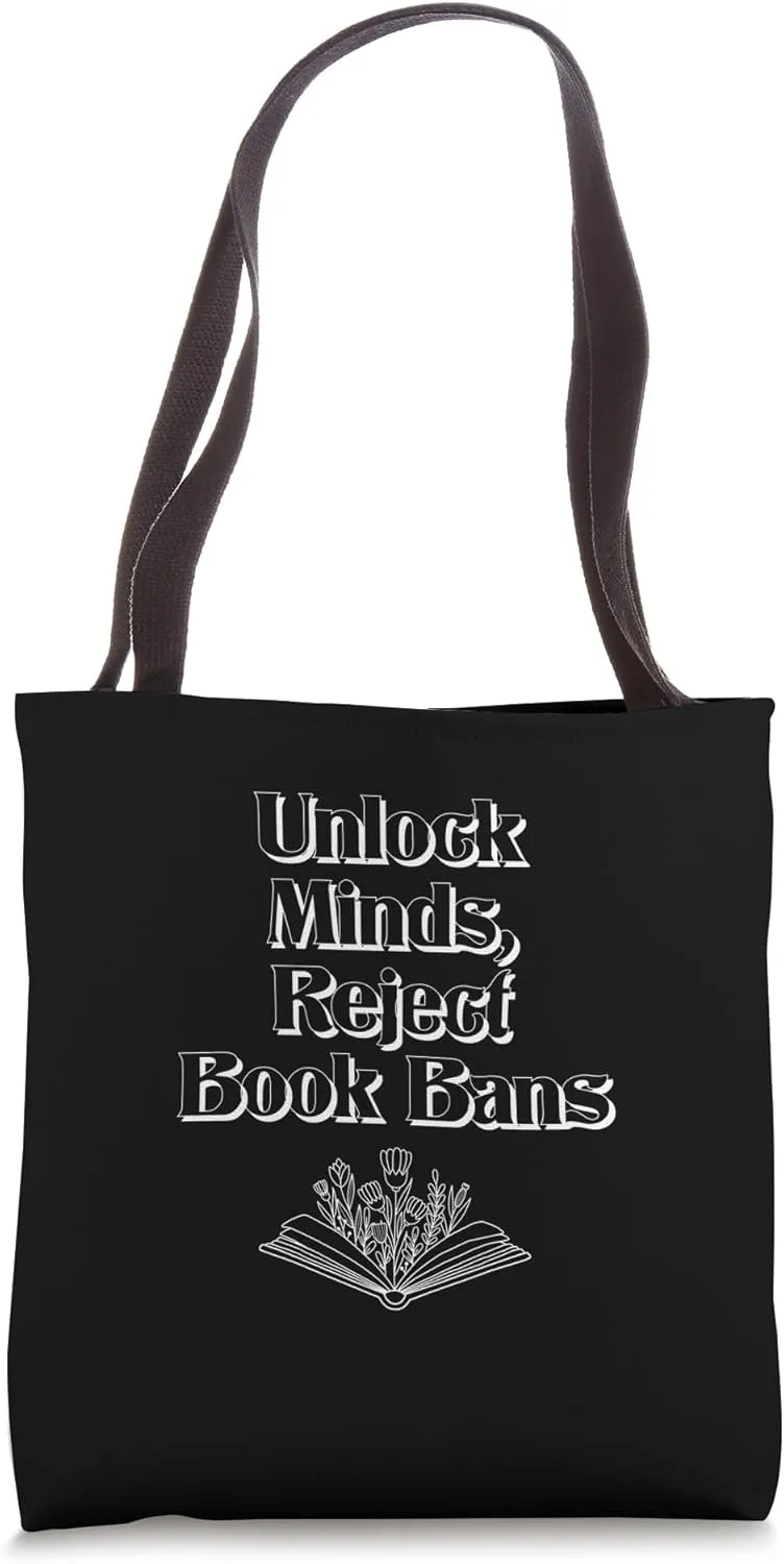 Unlock Minds, Reject Book Bans Tote Bag