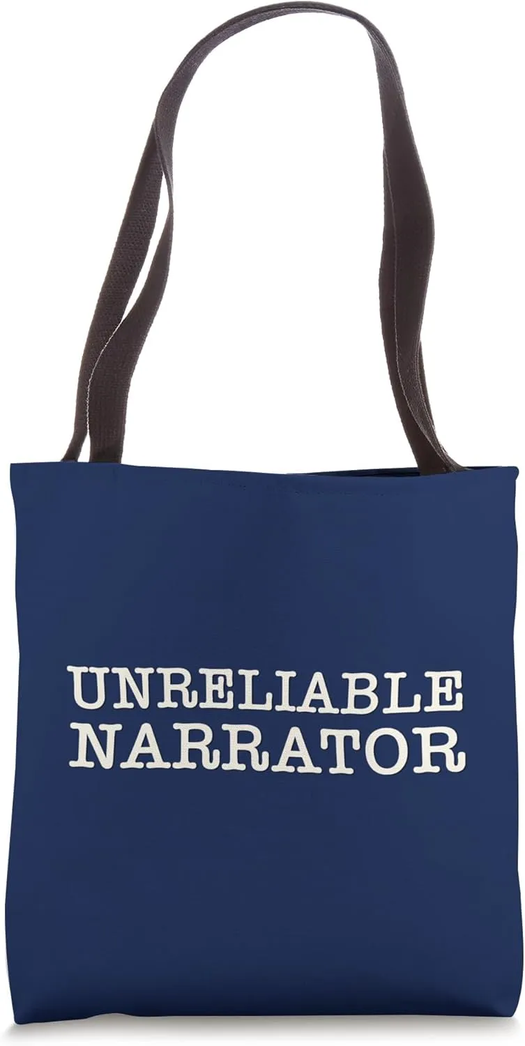 Unreliable Narrator- Blue Literary Book Read Author Tote Bag