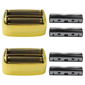 Upgraded 2 Pack Shaver Foil and Cutters Replacement for PRO Double FXFS2 Metal Shaver foil Replacement,Gold