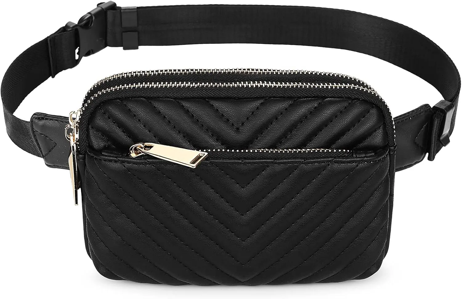 Uromee Fanny Packs for Women Crossbody Belt Bag Quilted Vegan Leather Fashion Mini Waist Bag Everywhere Travel Hiking Running Adjustable Strap