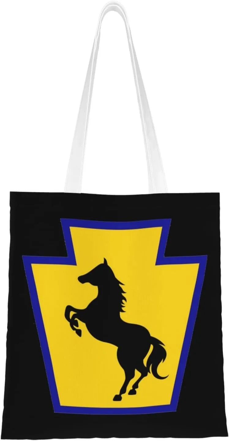 Us Army 55Th Maneuver Enhancement Brigade Tote Bag for Women Canvas Shopping Bags Reusable Large Capacity Casual Shoulder Handbags Grocery Bags DIY Gift Bags