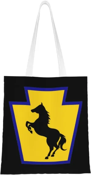 Us Army 55Th Maneuver Enhancement Brigade Tote Bag for Women Canvas Shopping Bags Reusable Large Capacity Casual Shoulder Handbags Grocery Bags DIY Gift Bags