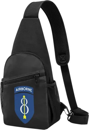 US Army 8th Infantry Division With Airborne Chest Pack Leisure Shoulder Crossbody Chest Bag