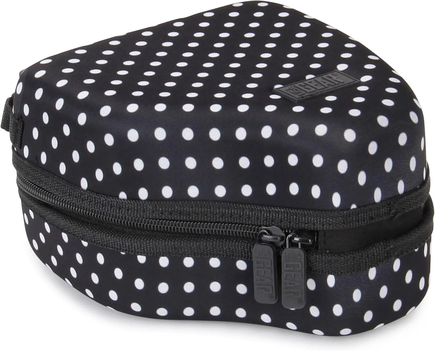 USA GEAR DSLR Camera Sleeve with Molded EVA Hard Shell Camera Case Protection, Quick Access Opening, Padded Interior and Rubber Coated Handle-Compatible with Nikon, Canon, Olympus and More (Polka Dot)