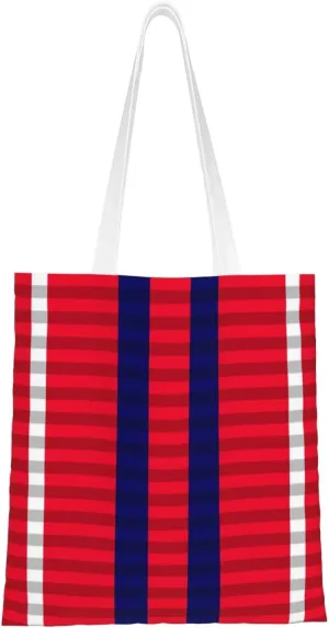Usaf Nco Pme Graduate Ribbon Tote Bag for Women Canvas Shopping Bags Reusable Beach Bag Grocery Bags Tote Shoulder Bag Gift Bags