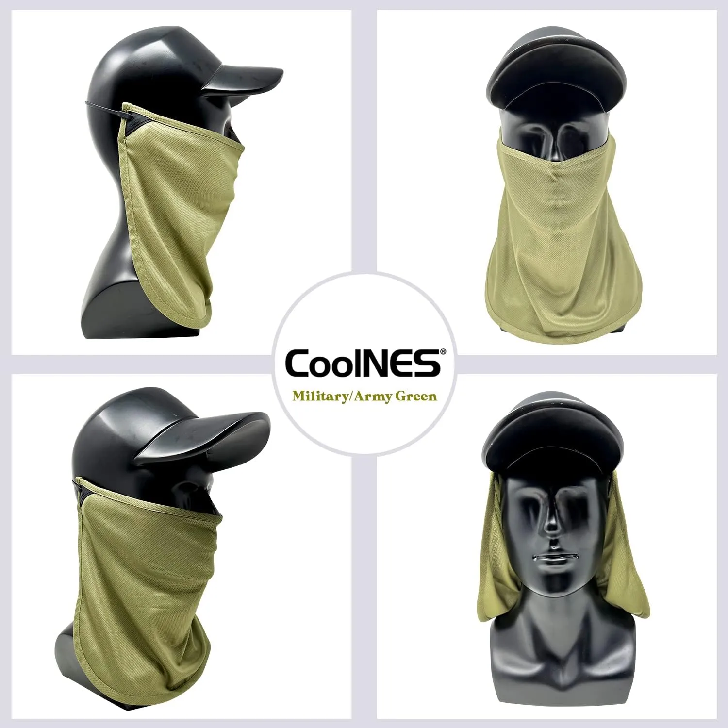 UV Sun Protection Neck Drape Adjustable Multifunctional 2 in 1 Face Covering for Outdoor Fishing - Unisex