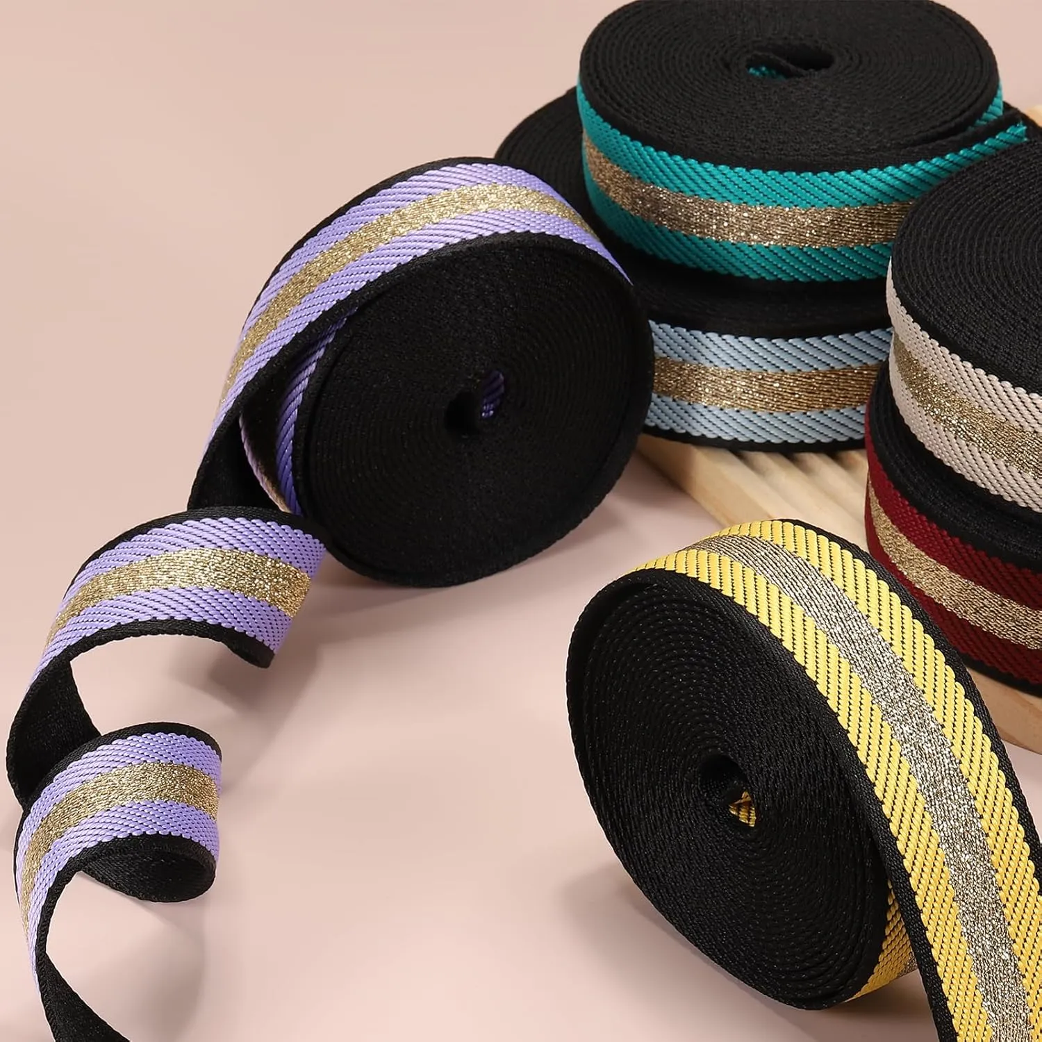 uxcell 10 Yards Nylon Webbing Strap, 1 3/8-inch(38mm) Striped Webbing Straps Nylon Heavy Duty Webbing Strap Nylon Strap Belt for Backpack Crafts, Dark Blue