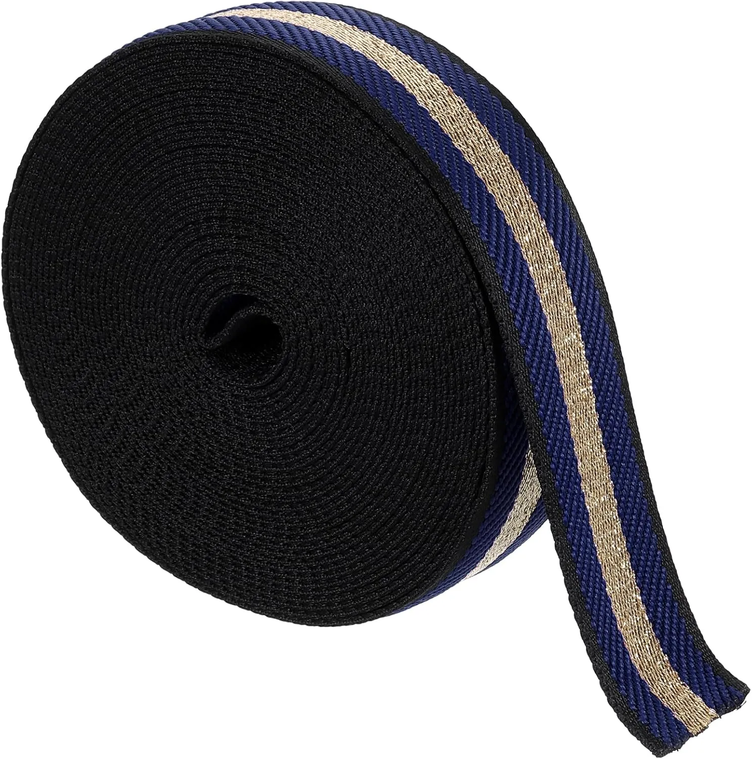 uxcell 10 Yards Nylon Webbing Strap, 1 3/8-inch(38mm) Striped Webbing Straps Nylon Heavy Duty Webbing Strap Nylon Strap Belt for Backpack Crafts, Dark Blue