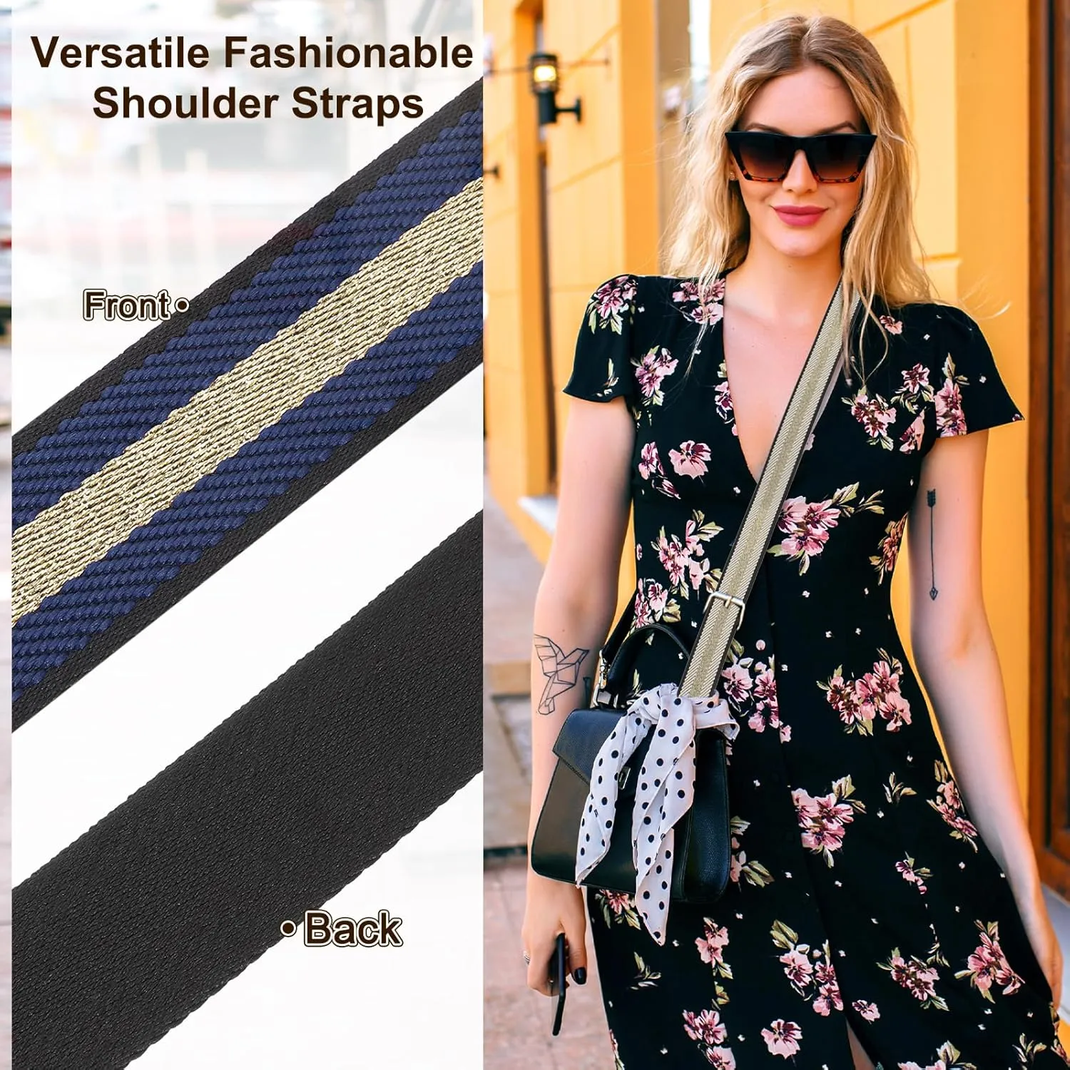 uxcell 10 Yards Nylon Webbing Strap, 1 3/8-inch(38mm) Striped Webbing Straps Nylon Heavy Duty Webbing Strap Nylon Strap Belt for Backpack Crafts, Dark Blue