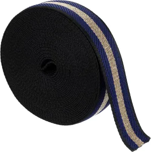 uxcell 10 Yards Nylon Webbing Strap, 1 3/8-inch(38mm) Striped Webbing Straps Nylon Heavy Duty Webbing Strap Nylon Strap Belt for Backpack Crafts, Dark Blue