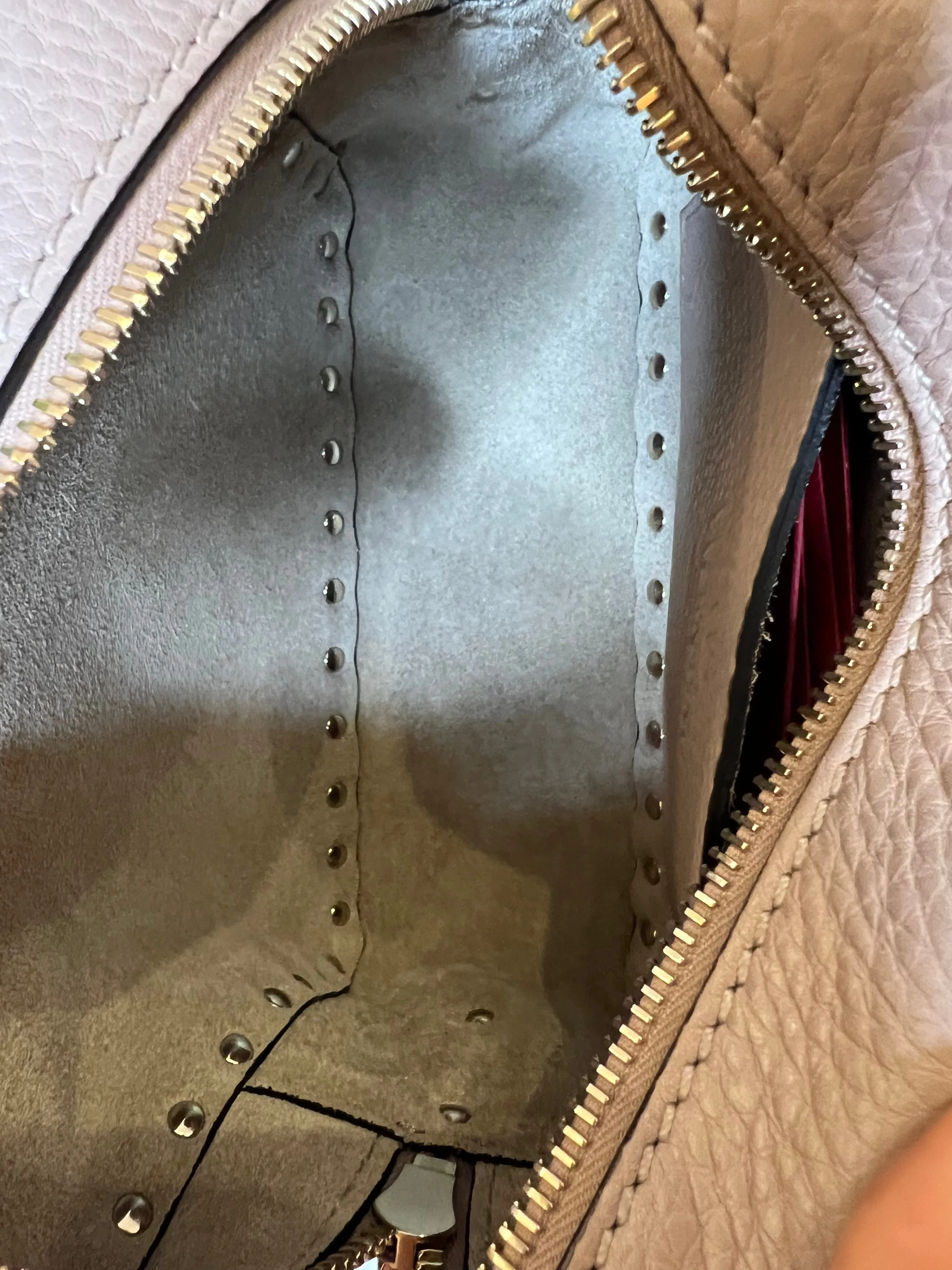 Valentino Pale Pink Leather Rockstud Camera Bag