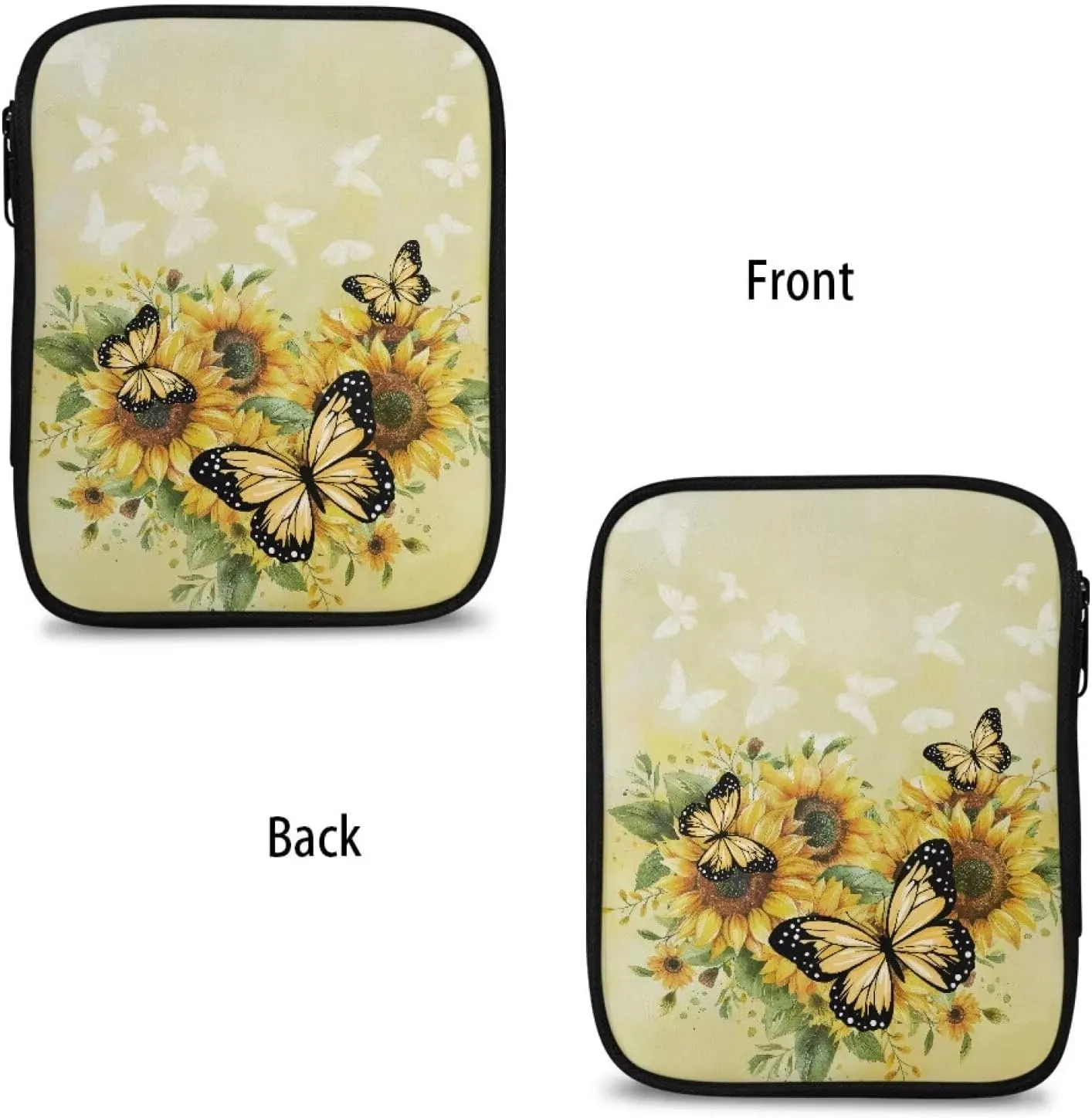 Vanideaoty Butterfly Crochet Hook Case Portable Sunflower Crochet Hook Organizer with Web Pockets Holiday Gifts for Girls Women