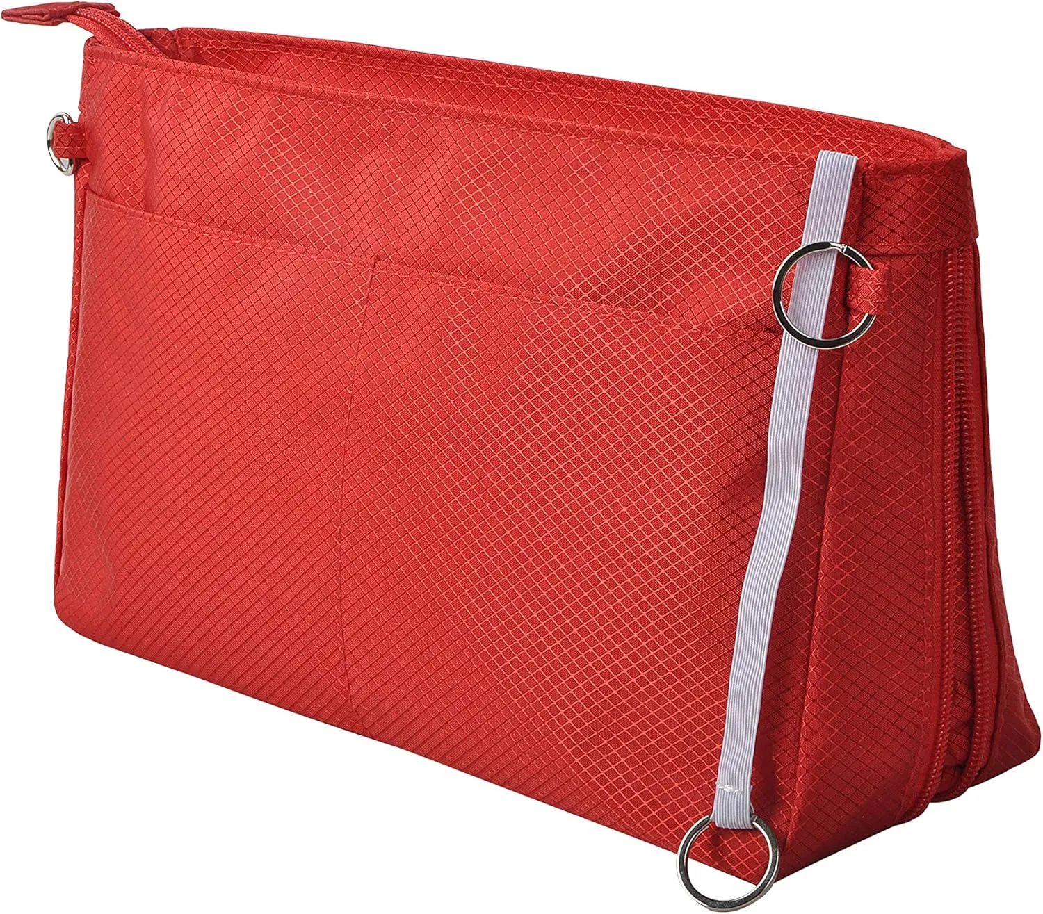 Vercord Expandable Nylon Handbag Purse Organizer Insert Liner Shaper Bag in Bag Red Large