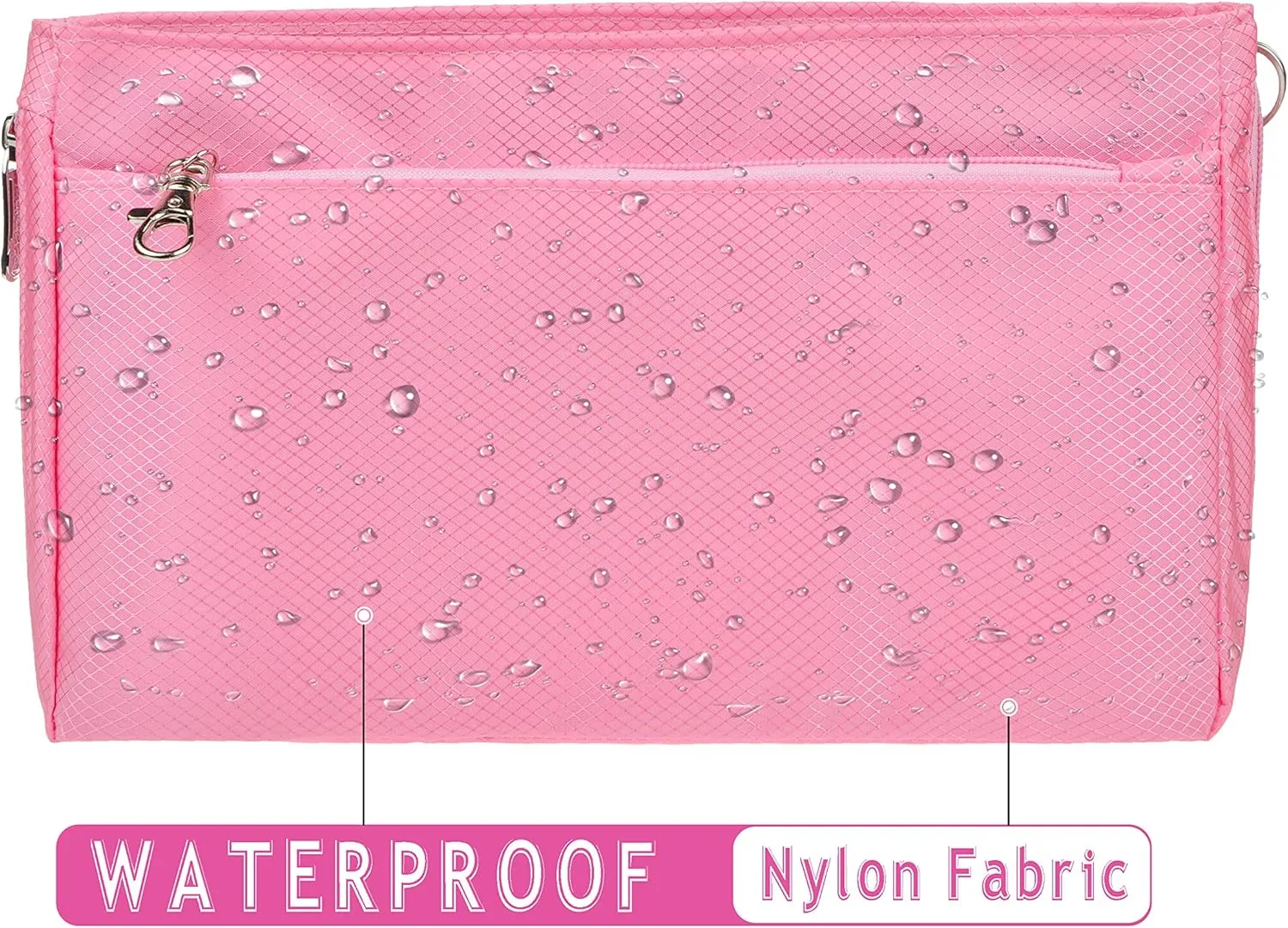 Vercord Expandable Nylon Handbag Purse Organizer Insert Liner Shaper Bag In Bag Rose Medium