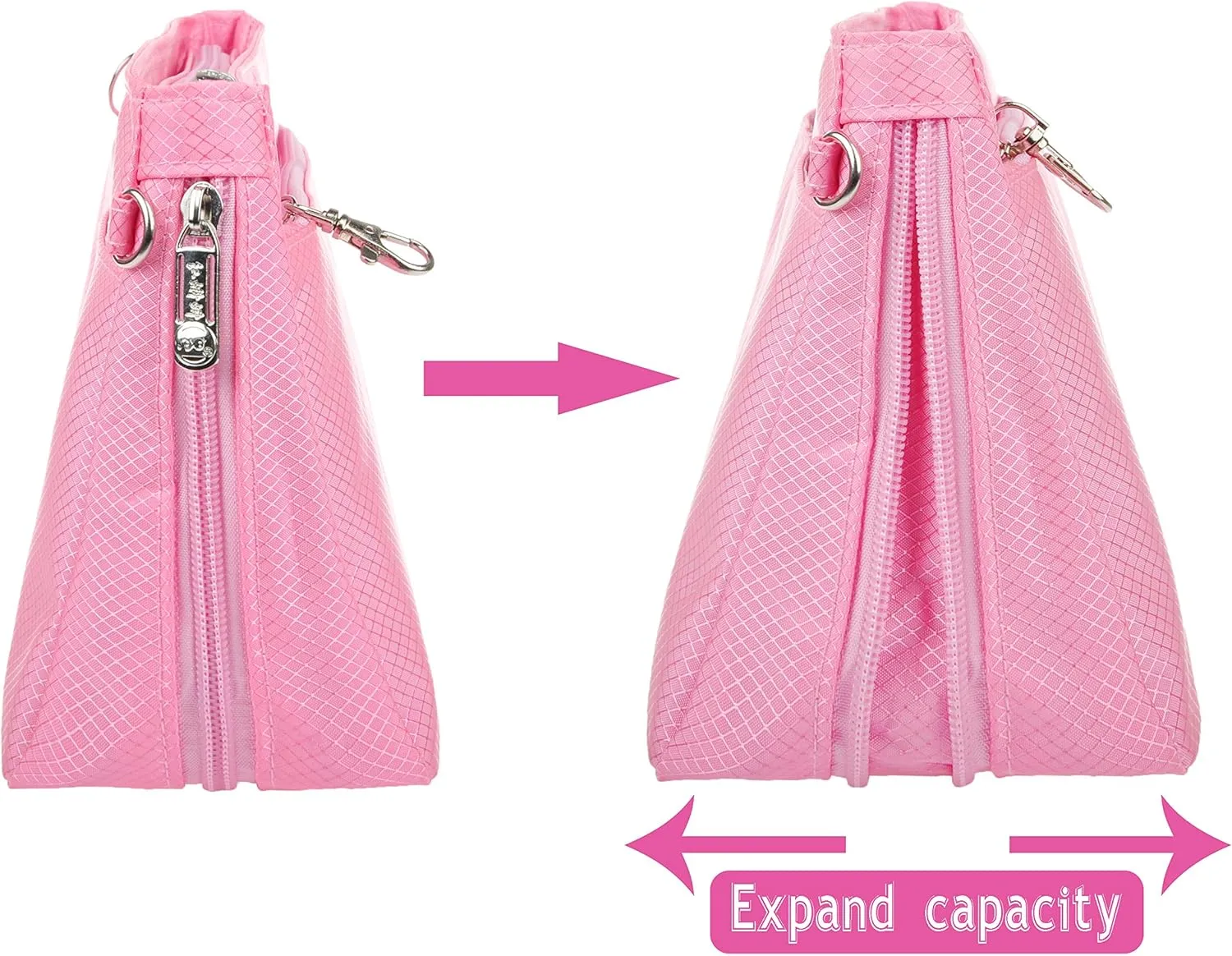 Vercord Expandable Nylon Handbag Purse Organizer Insert Liner Shaper Bag In Bag Rose Medium