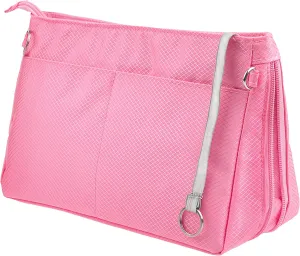 Vercord Expandable Nylon Handbag Purse Organizer Insert Liner Shaper Bag In Bag Rose Medium