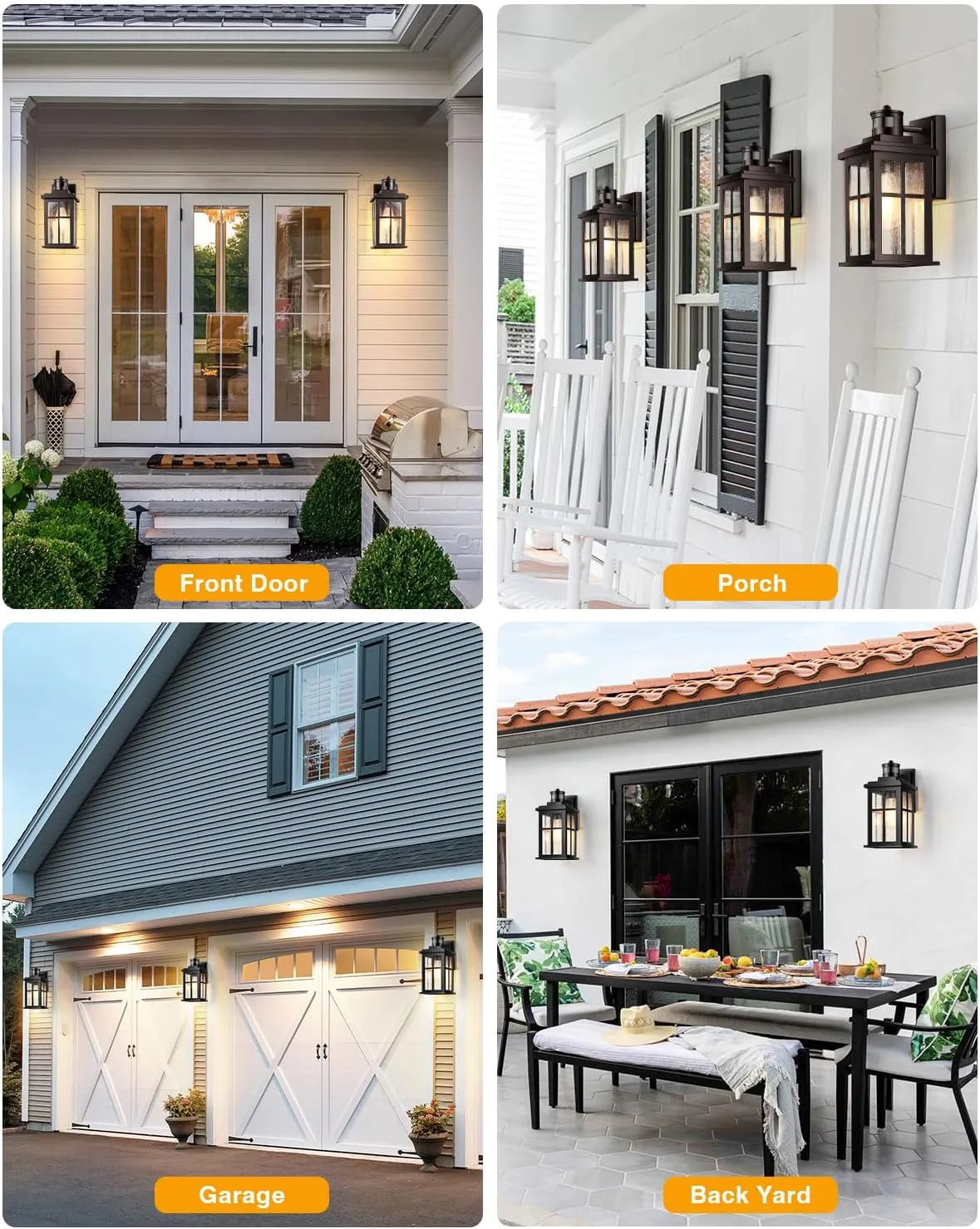 VIANIS Brown Exterior Lighting Fixtures Wall Mount with Motion Sensor, 2 Packs Oil Rubbed Bronze Outdoor Wall Sconce Lantern, 100% Aluminum Dusk to Dawn Outdoor Lighting for House, Garage, Doorway