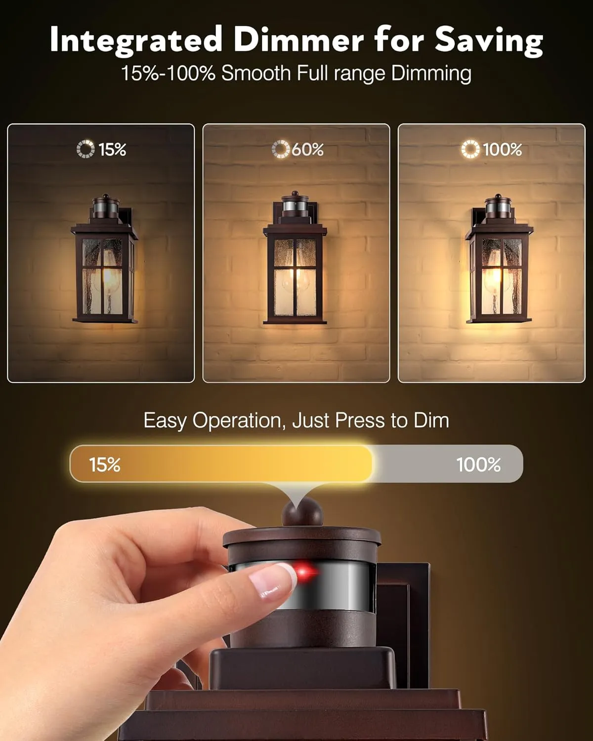 VIANIS Brown Exterior Lighting Fixtures Wall Mount with Motion Sensor, 2 Packs Oil Rubbed Bronze Outdoor Wall Sconce Lantern, 100% Aluminum Dusk to Dawn Outdoor Lighting for House, Garage, Doorway