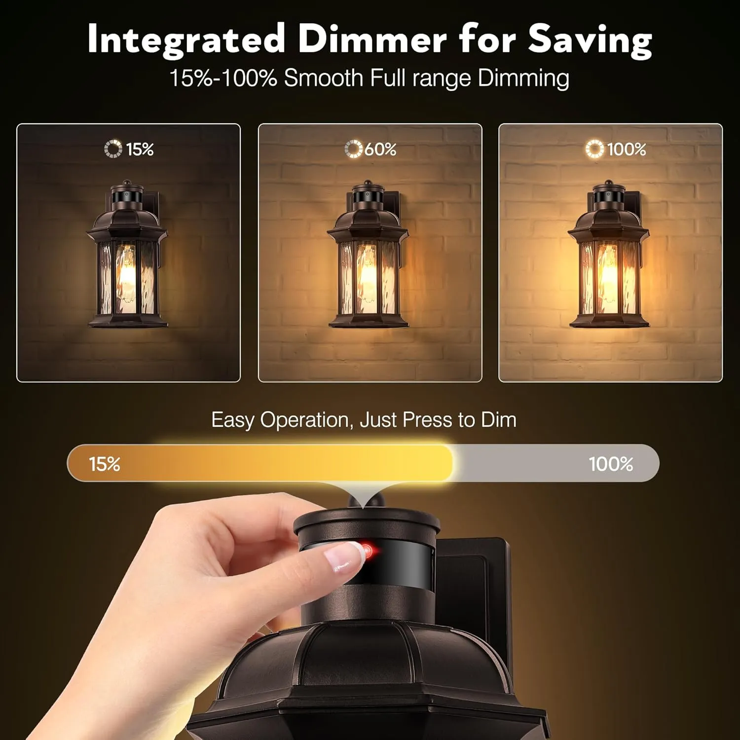 VIANIS Outdoor Light Fixture with Motion Sensor, 2 Packs Oil Rubbed Bronze Dusk to Dawn Exterior Garage Wall Sconce Lighting, 100% Aluminum Outside Porch Lights for House with Tempered Ripple Glass