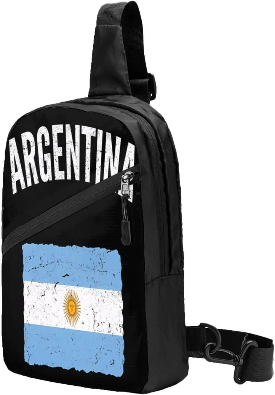 Vintage Argentina Argentinian Flag Portable Crossbody Bag Foldable Sling Bags Sports Gym Chest Daypack Reusable Shoulder Backpack Casual Diagonally Rucksack Fanny Packs