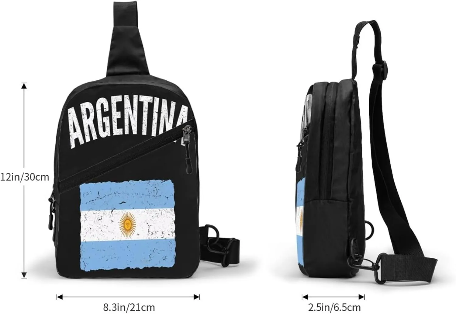 Vintage Argentina Argentinian Flag Portable Crossbody Bag Foldable Sling Bags Sports Gym Chest Daypack Reusable Shoulder Backpack Casual Diagonally Rucksack Fanny Packs