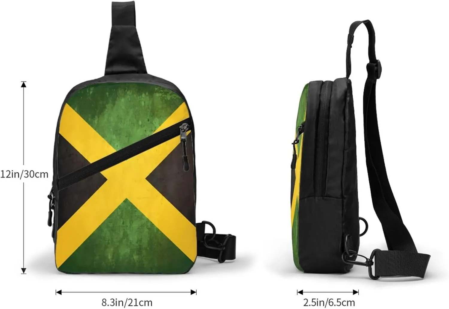 Vintage Jamaica Flag Portable Crossbody Bag Foldable Sling Bags Sports Gym Chest Daypack Reusable Shoulder Backpack Casual Diagonally Rucksack Fanny Packs
