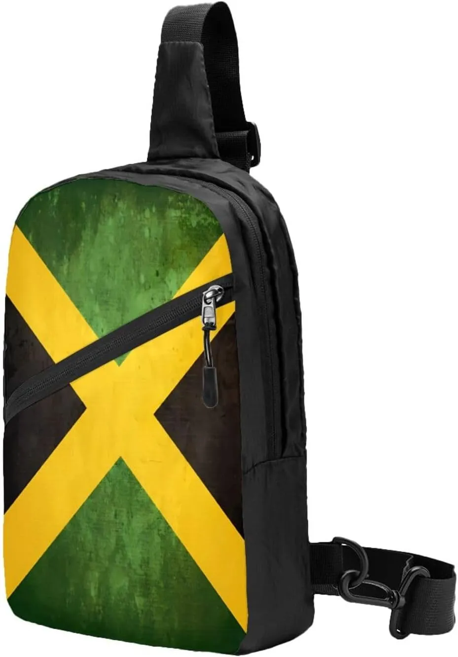 Vintage Jamaica Flag Portable Crossbody Bag Foldable Sling Bags Sports Gym Chest Daypack Reusable Shoulder Backpack Casual Diagonally Rucksack Fanny Packs