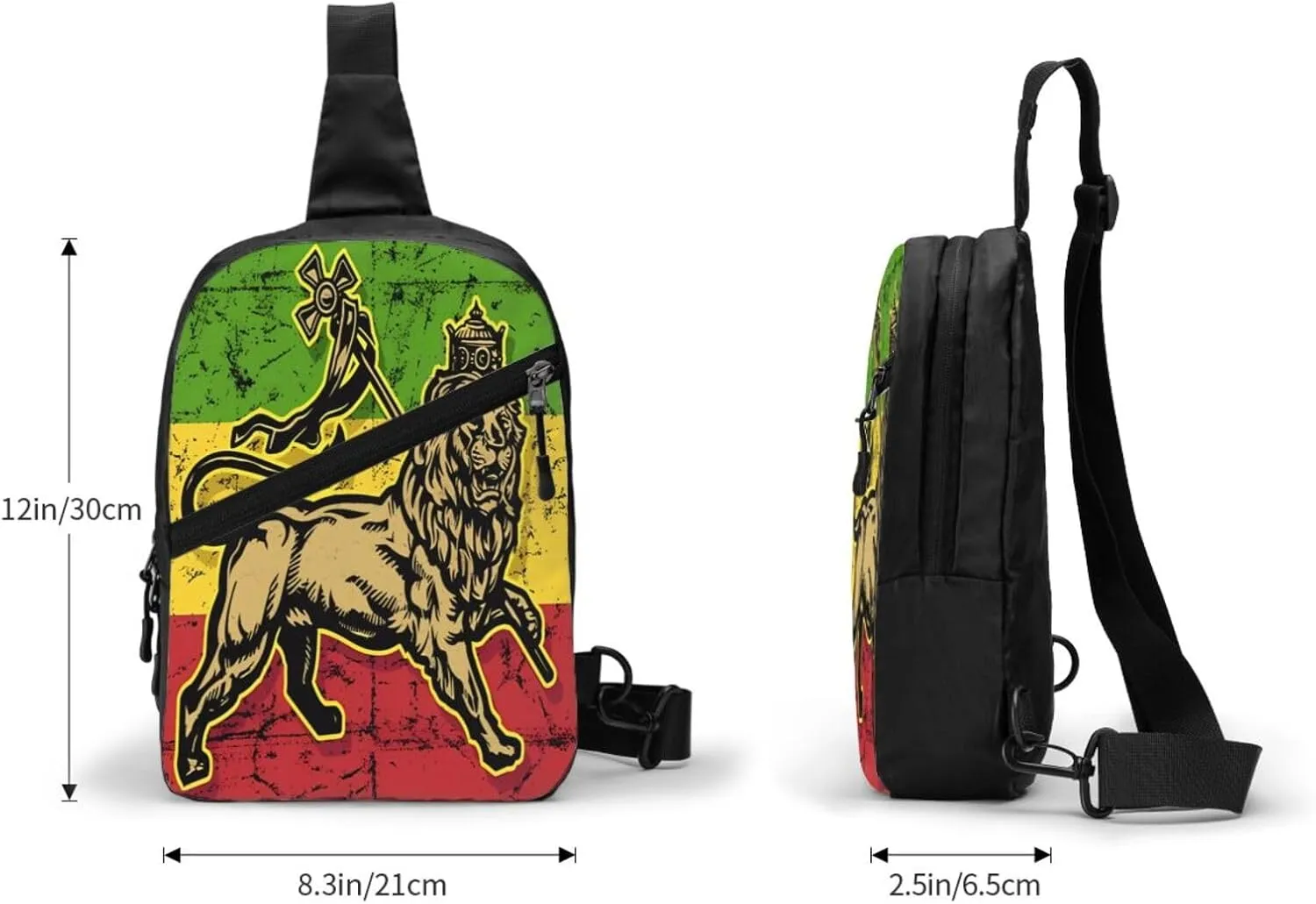 Vintage Lion Of Judah Flag Portable Crossbody Bag Foldable Sling Bags Sports Gym Chest Daypack Reusable Shoulder Backpack Casual Diagonally Rucksack Fanny Packs