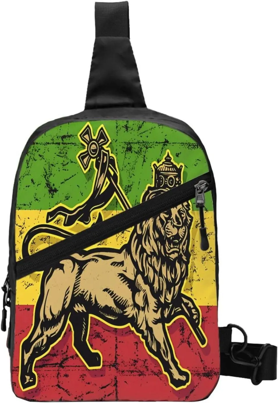 Vintage Lion Of Judah Flag Portable Crossbody Bag Foldable Sling Bags Sports Gym Chest Daypack Reusable Shoulder Backpack Casual Diagonally Rucksack Fanny Packs