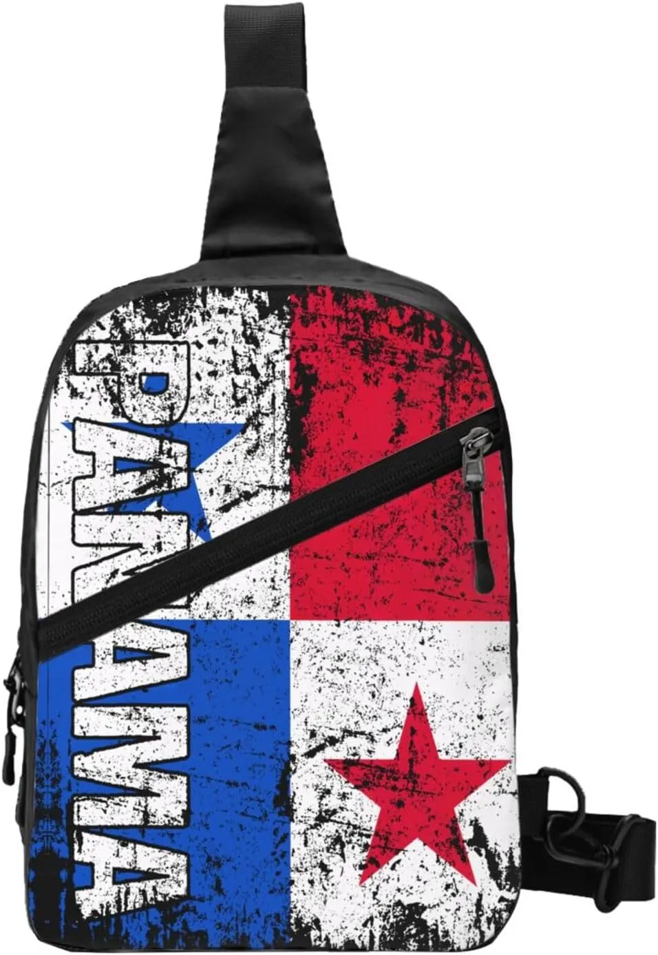 Vintage Panama Flag Portable Crossbody Bag Foldable Sling Bags Sports Gym Chest Daypack Reusable Shoulder Backpack Casual Diagonally Rucksack Fanny Packs