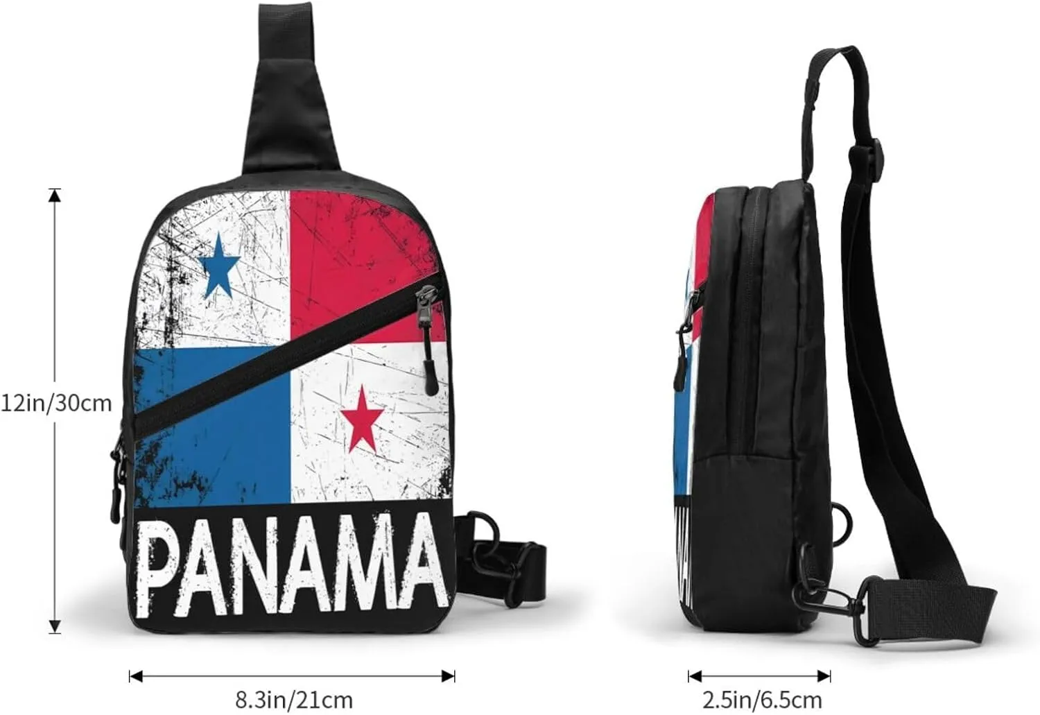 Vintage Panamanian Flag Panama Portable Crossbody Bag Foldable Sling Bags Sports Gym Chest Daypack Reusable Shoulder Backpack Casual Diagonally Rucksack Fanny Packs