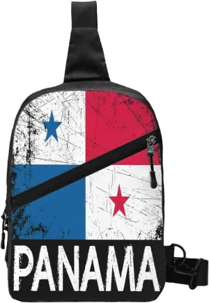 Vintage Panamanian Flag Panama Portable Crossbody Bag Foldable Sling Bags Sports Gym Chest Daypack Reusable Shoulder Backpack Casual Diagonally Rucksack Fanny Packs